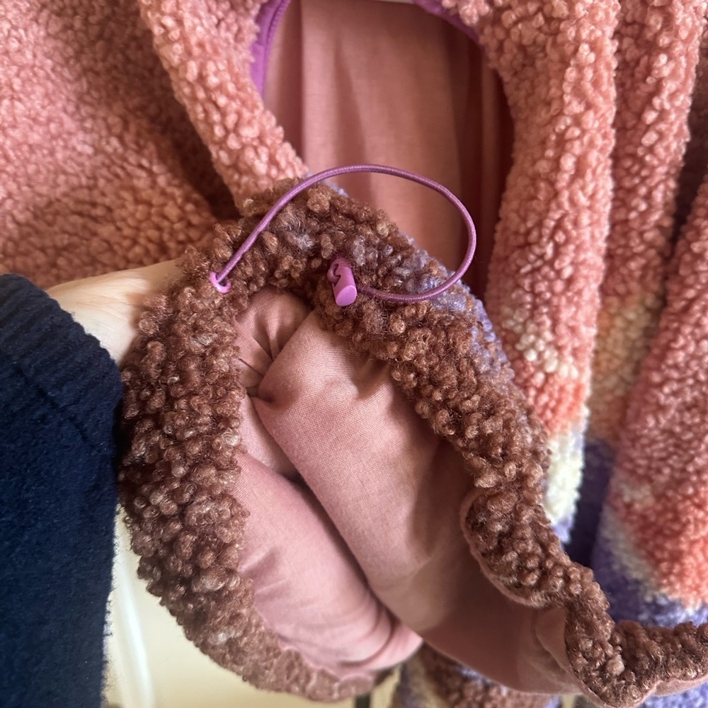 Wild Fable Full Zip Teddy Sherpa Pink Landscape Jacket - Picture 9 of 11